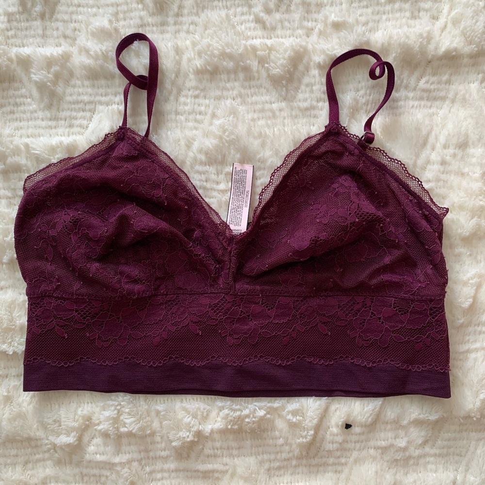 Burgundy VS no wire bra sz M